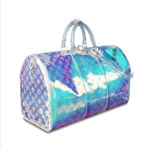 Prism holographic duffle Lulu embossed. New. Designer inspired. Laser. Lazer.